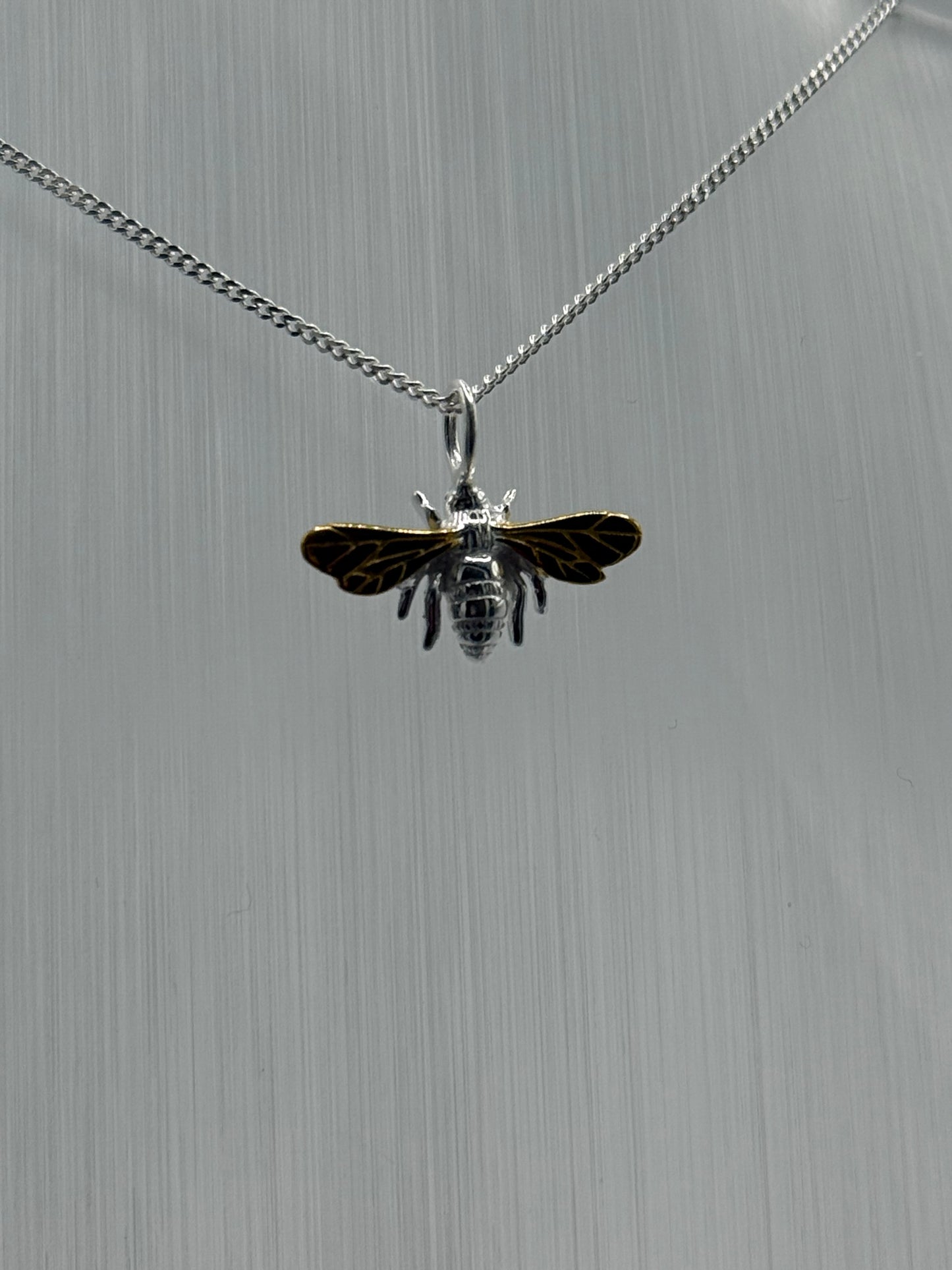 Sterling Silver BEE Pendant with Chain