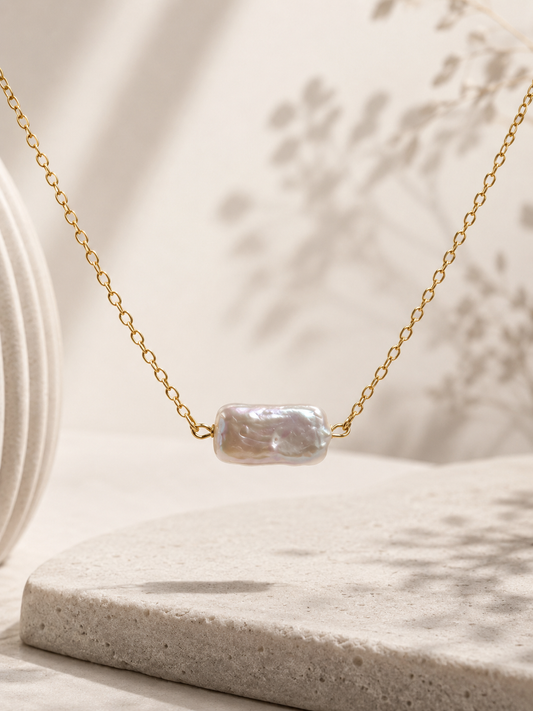 Classic Cultured Pearl Pendant Gold Plated Chain