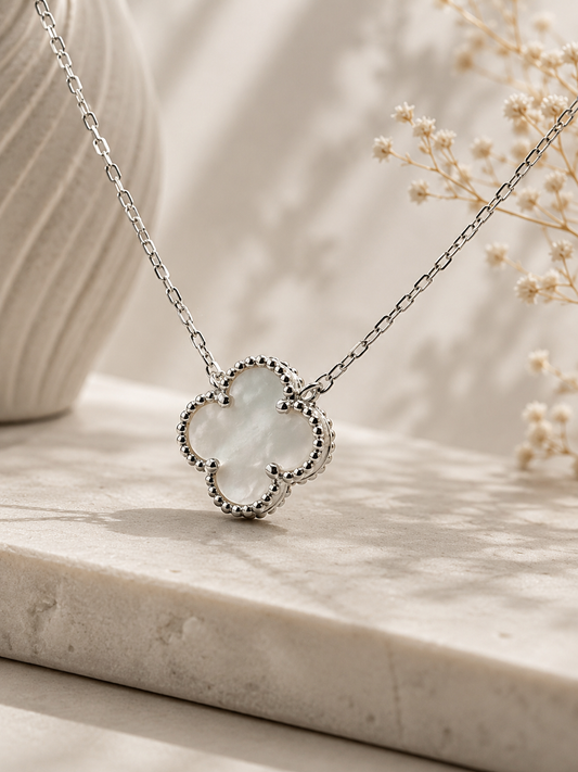 Sterling Silver MOTHER OF PEARL Clover Pendant