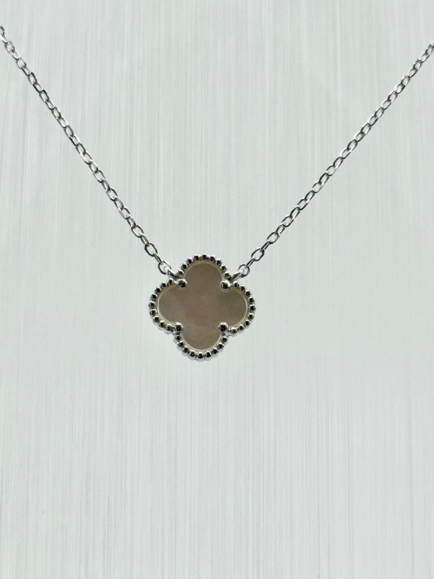 Sterling Silver MOTHER OF PEARL Clover Pendant