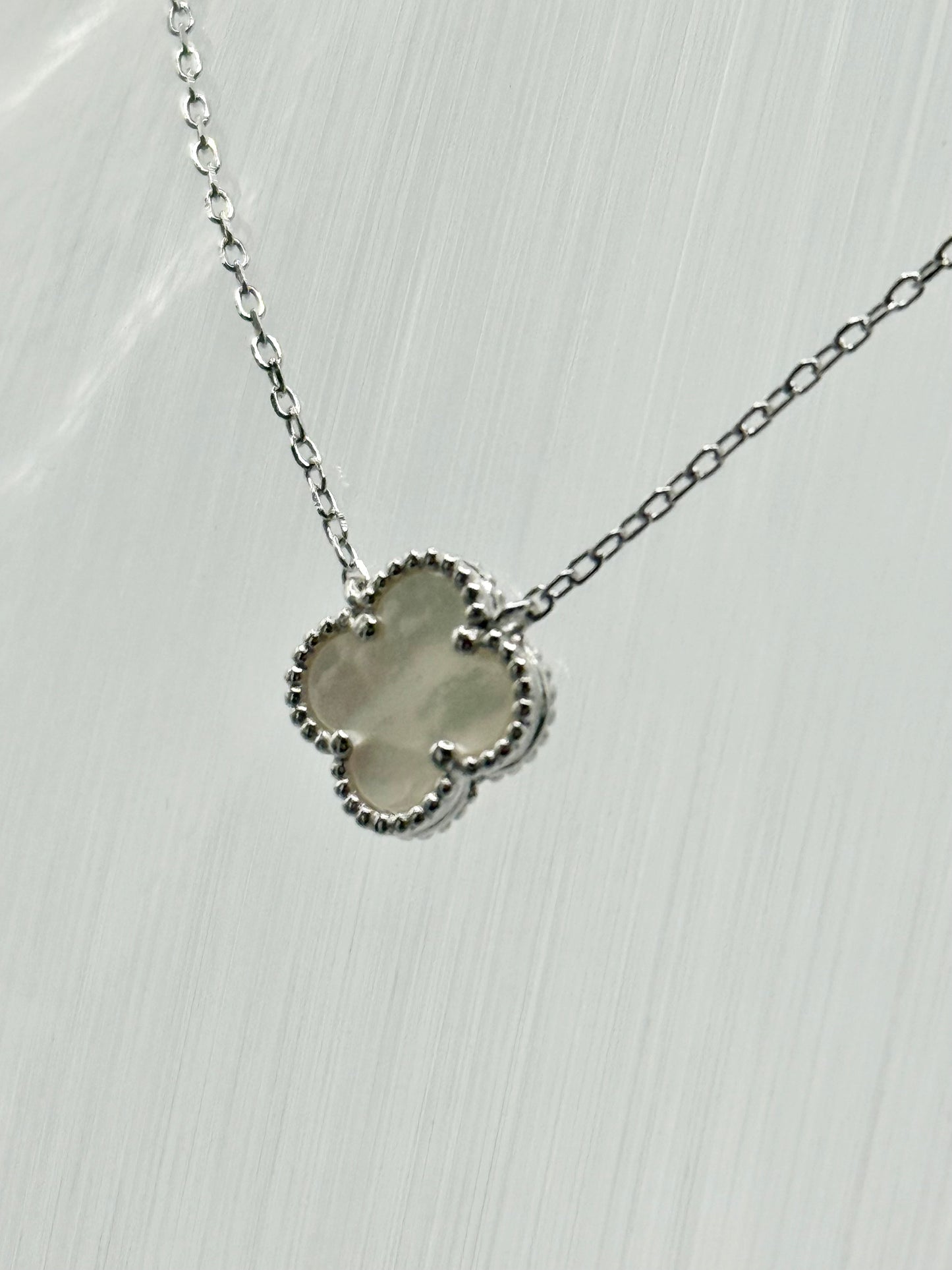 Sterling Silver MOTHER OF PEARL Clover Pendant