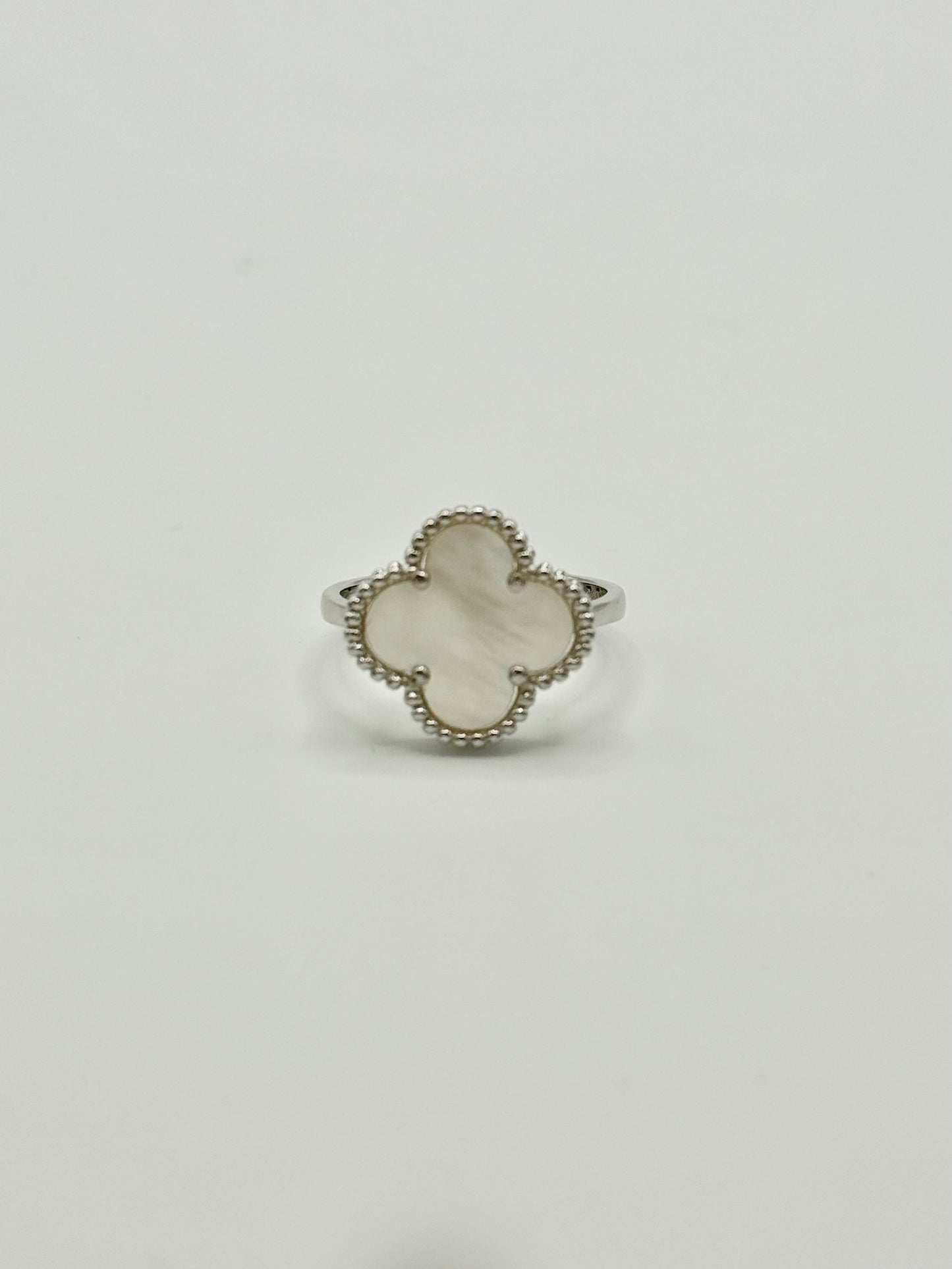 Sterling Silver Mother of Pearl Clover RING