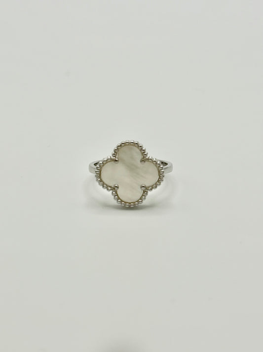 Sterling Silver Mother of Pearl Clover RING