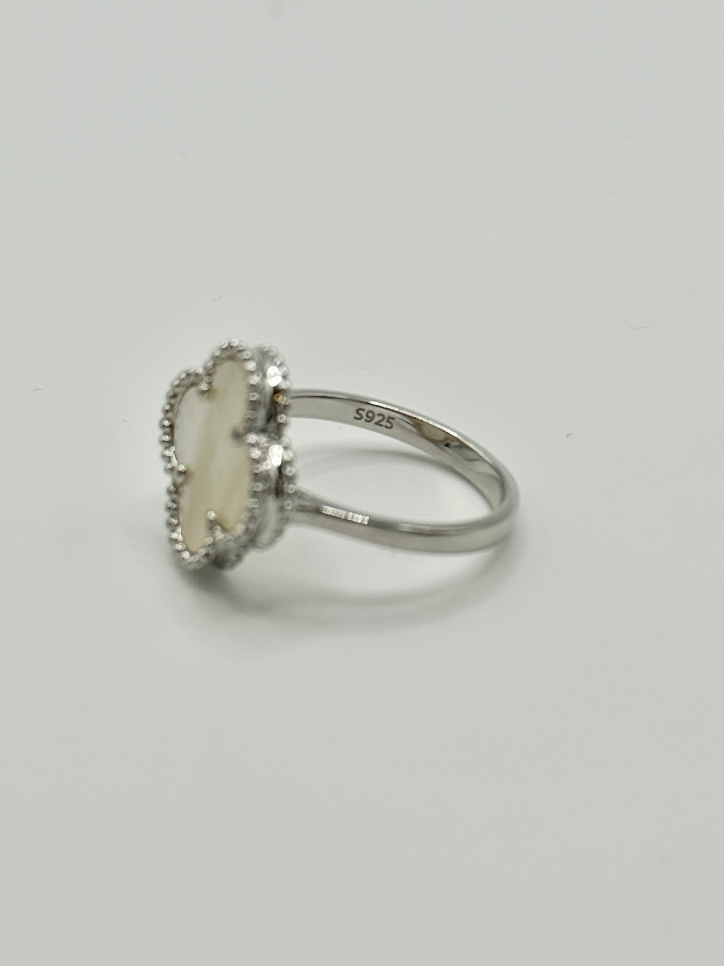 Sterling Silver Mother of Pearl Clover RING