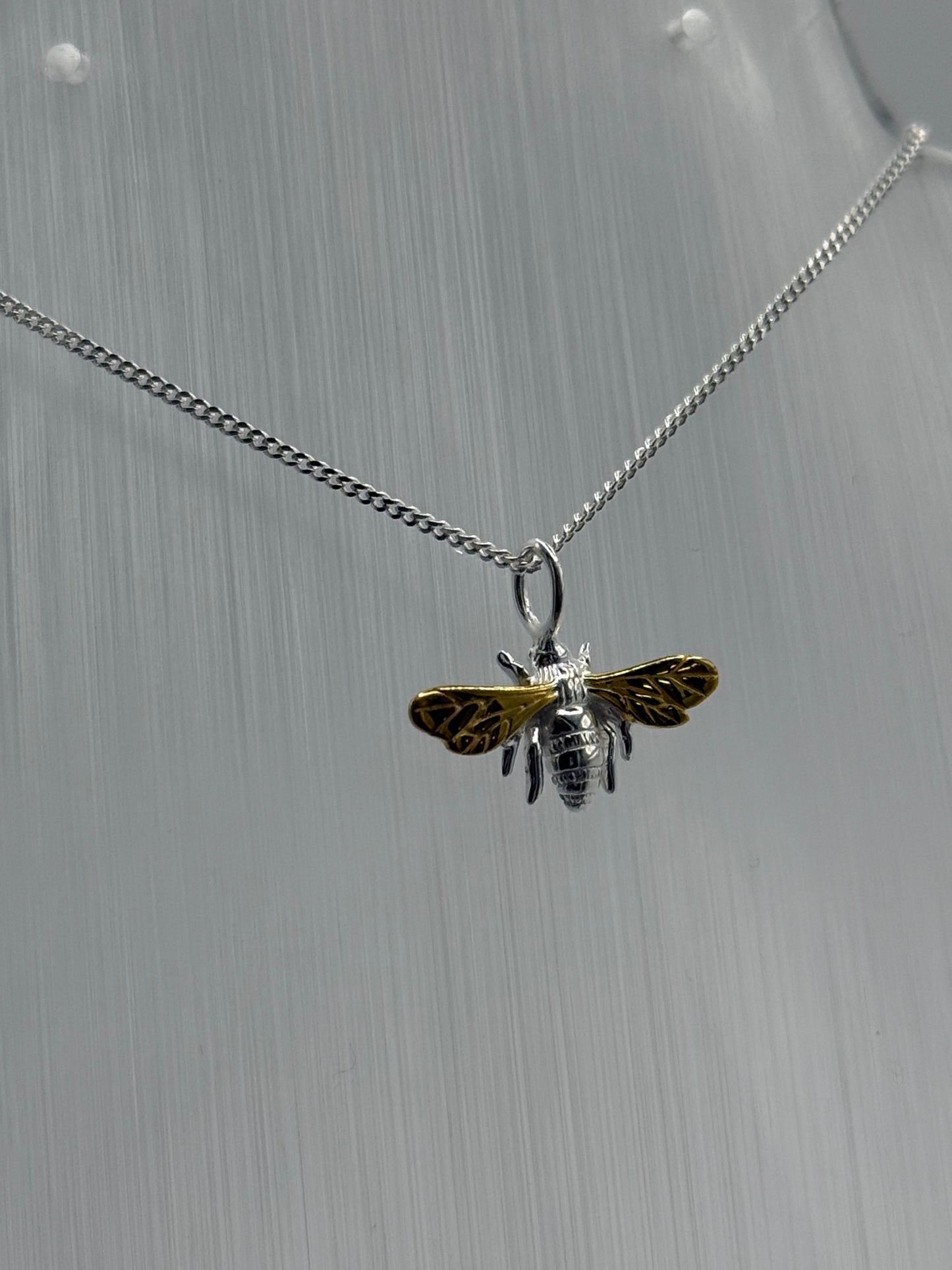 Sterling Silver BEE Pendant with Chain
