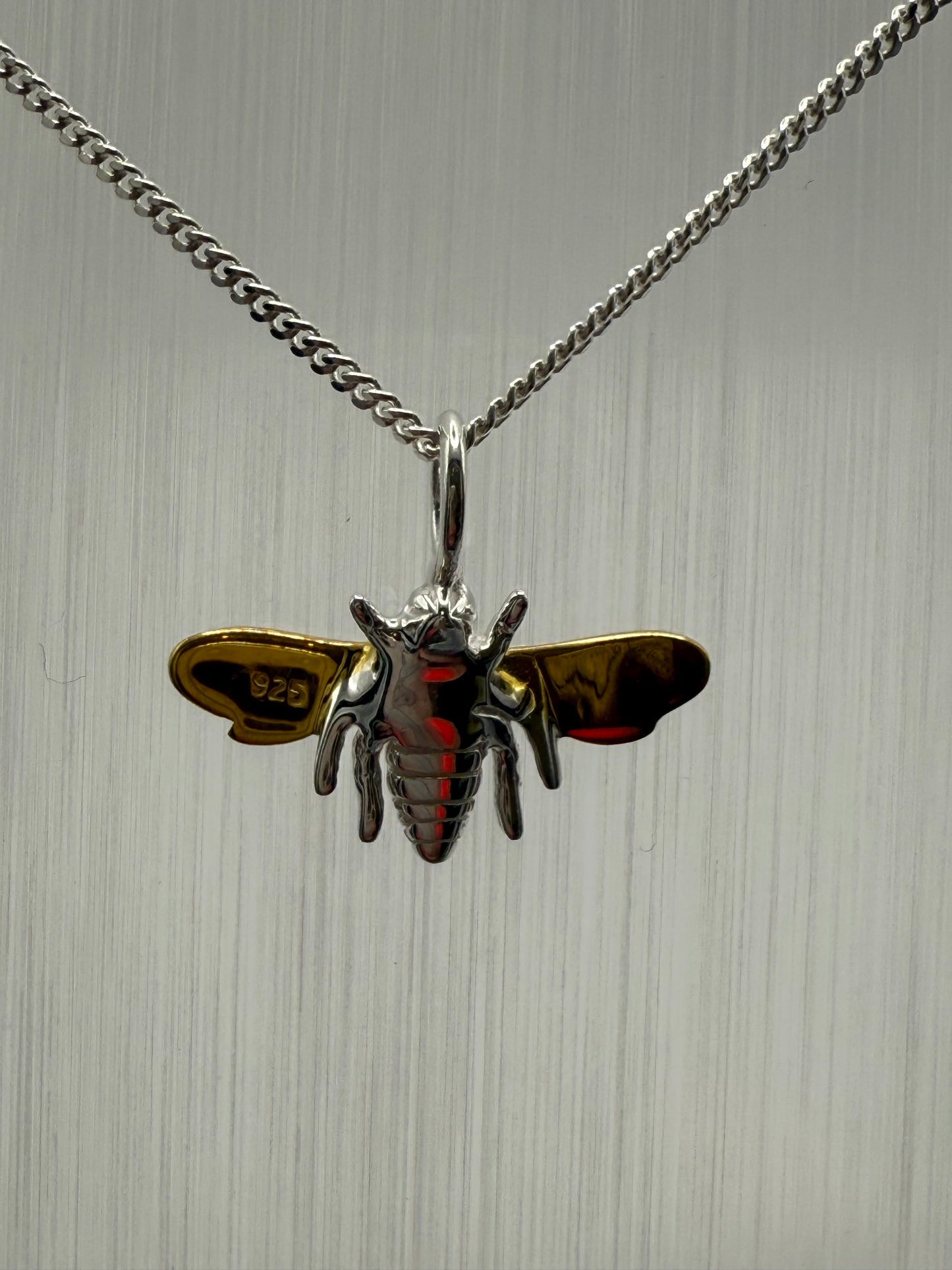 Sterling Silver BEE Pendant with Chain