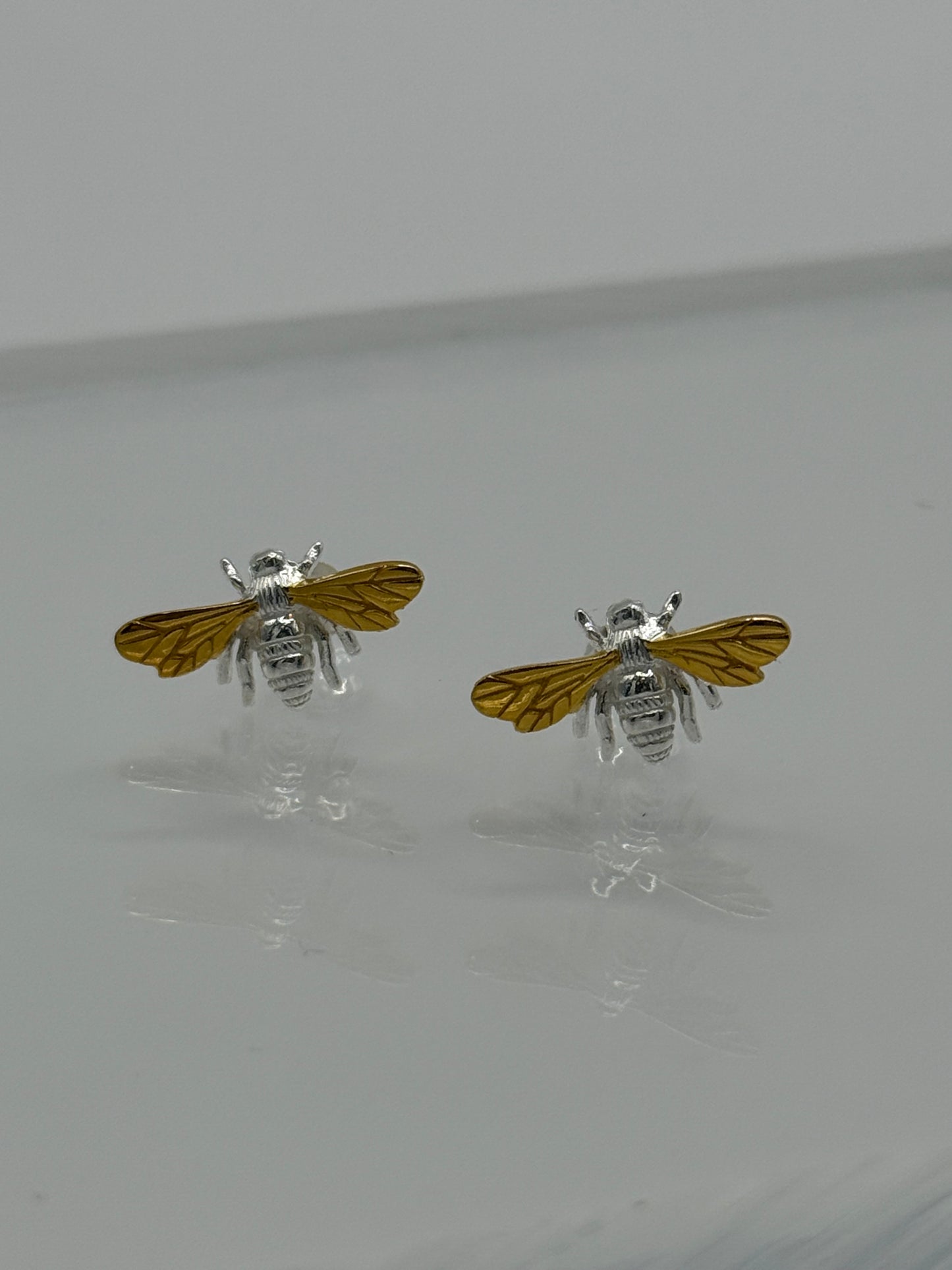 Sterling Silver BEE STUD Earrings