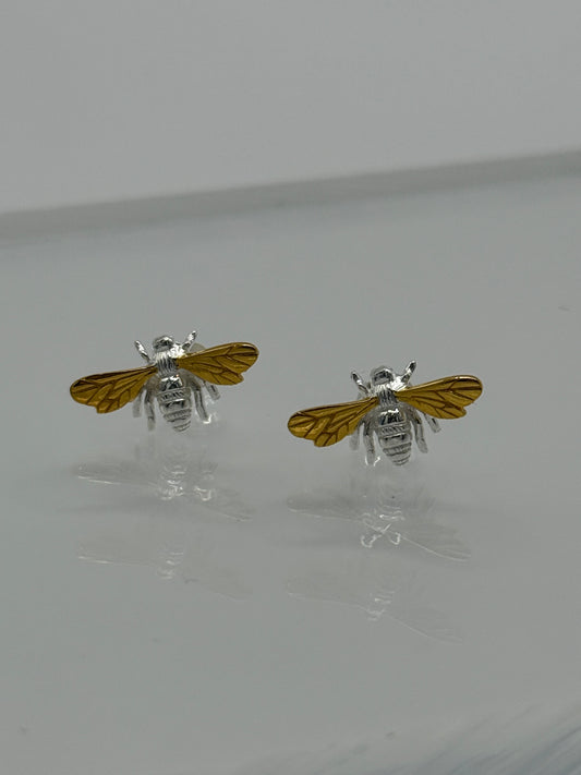 Sterling Silver BEE STUD Earrings