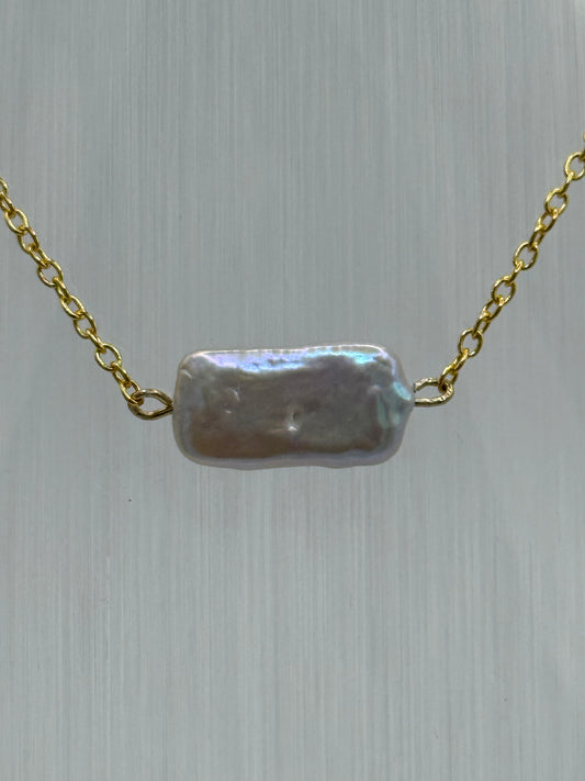 Classic Cultured Pearl Pendant Gold Plated Chain